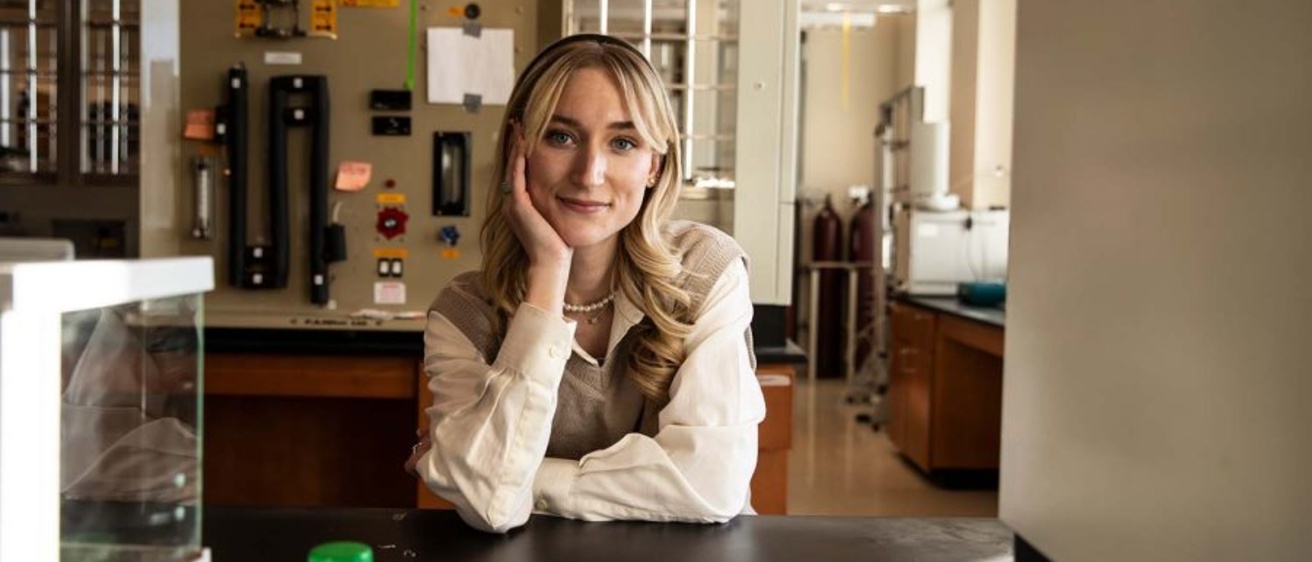 Grace Williamson poses for a portrait in the lab